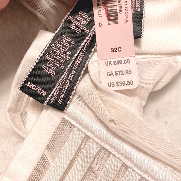 VS Unlined Off-White Mesh Bra - Picture 4 of 4